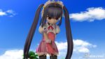  3d kooh miniskirt pangya skirt solo thighhighs twintails waitress zettai_ryouiki 