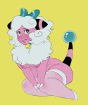  anthro anthrofied bell bell_collar blue_eyes breasts clothing collar female flaaffy fur hair_bow hair_ribbon legwear lingerie naughtycactus nintendo nude pink_skin pok&eacute;mon pok&eacute;mon_(species) pok&eacute;morph ribbons sitting sketch slightly_chubby smile solo stockings video_games white_fur white_stockings 