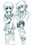  aqua cea_se kita_high_school_uniform long_sleeves monochrome multiple_girls nagato_yuki school_uniform serafuku suzumiya_haruhi suzumiya_haruhi_no_yuuutsu 