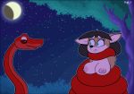  2019 2d_animation animated anthro big_breasts bouncing_breasts breast_jiggle breasts canid canine canis digital_media_(artwork) dog duo female hypnosis iamaneagle_(artist) mammal mind_control moon night nipples nude open_mouth outside reptile scalie shiba_inu simple_background sky smile snake star tongue tongue_out 
