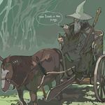  artist_request beard cart engrish facial_hair fantasy gandalf hat horse long_sleeves lord_of_the_rings lowres male_focus medieval old_man pullcart ranguage reins robe smoke solo staff wizard wizard_hat 