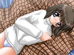  game_cg hinoue_itaru kanon lingerie long_sleeves misaka_shiori no_pants panties solo underwear 