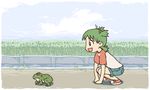  animated animated_gif emoncake. frog koiwai_yotsuba lowres quad_tails raglan_sleeves solo yotsubato! 