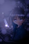  black_hair blue_eyes glowing glowing_eyes knife male_focus shion_(kawasemi) solo toono_shiki tsukihime 
