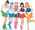  aino_minako bare_legs bishoujo_senshi_sailor_moon blue_choker blue_footwear blue_sailor_collar blue_skirt boots bow choker cosplay green_choker green_footwear green_sailor_collar green_skirt hino_rei inner_senshi jewelry_star_bracelet kino_makoto knee_boots magical_girl mizuno_ami multiple_girls orange_choker orange_sailor_collar orange_skirt pantyhose photo pink_bow pretty_guardian_sailor_moon red_bow red_choker red_sailor_collar red_skirt sailor_collar sailor_jupiter sailor_mars sailor_mercury sailor_moon sailor_senshi sailor_senshi_uniform sailor_venus skirt tsukino_usagi white_background 