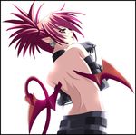  :p arched_back artist_request back demon_girl disgaea etna from_behind looking_back makai_senki_disgaea older orange_eyes pink_hair pointy_ears profile red_wings simple_background solo tail tongue tongue_out topless undressing untied upper_body wings 