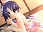  apron artist_request itou_noemi ladle naked_apron pink_apron side_ponytail solo with_you 