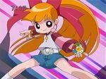  akazutsumi_momoko clock clockshow hyper_blossom long_sleeves powerpuff_girls_z screencap solo 