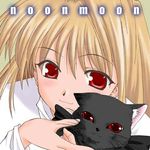  arcueid_brunestud artist_request blonde_hair cat face len len_(cat) multiple_girls red_eyes short_hair sweater tsukihime 