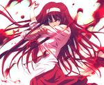  blood fumio_(ura_fmo) long_hair long_sleeves melty_blood red_hair solo toono_akiha tsukihime 