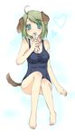  :p animal_ears barefoot bone copyright_request dog_ears dog_tail feet licking one-piece_swimsuit school_swimsuit solo swimsuit tail tongue tongue_out usashiro_mani 