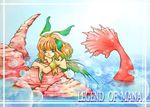  artist_request bubble flameshe green_eyes legend_of_mana mermaid monster_girl ocean orange_hair seiken_densetsu solo water 