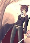  animal_ears black_legwear cat_ears crotch_seam highres kimarin lace lace-trimmed_panties long_sleeves panties panties_under_pantyhose pantyhose poring priest priest_(ragnarok_online) ragnarok_online solo standing underwear 