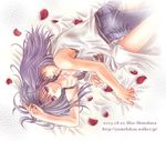  1girl arthur_(fire_emblem) artist_request bangs bed fire_emblem fire_emblem:_seisen_no_keifu lowres petals yuria_(fire_emblem) 