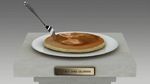  food fork gradient gradient_background grey_background honey honey_and_clover no_humans pancake photorealistic pillar plate screencap still_life syrup 