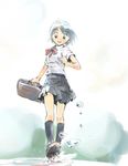  ikeda_jun_(mizutamari) kneehighs original school_uniform socks solo source_request water 