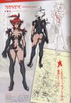 amaha_masane antenna_hair arm_up armor ass bangs bikini_armor black_sclera body_blush boots breasts character_name character_sheet claws cleavage curvy facial_mark from_behind hair_between_eyes high_heels large_breasts lineart long_hair looking_at_viewer midriff multiple_views navel official_art one-piece_thong profile red_hair scan shadow shoes sketch spot_color standing tattoo text_focus thigh_boots thighhighs thighs turnaround uno_makoto wide_hips witchblade yellow_eyes 