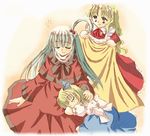  alice_margatroid alice_margatroid_(pc-98) artist_request blanket blonde_hair closed_eyes covering_with_blanket dress hair_ribbon long_hair long_sleeves maid maid_headdress motherly multiple_girls ribbon shinki short_hair side_ponytail silver_hair sleeping touhou touhou_(pc-98) yumeko 