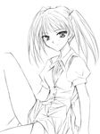  artist_request greyscale monochrome sawachika_eri school_rumble school_uniform sketch solo twintails 