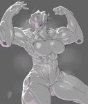  alien breasts female hildryn_(warframe) humanoid hyldren_(warframe) krekk0v muscular muscular_female not_furry sweat video_games warframe 