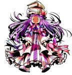  book closed_eyes fifiruu long_hair patchouli_knowledge purple_hair solo the_iron_of_yin_and_yang touhou very_long_hair 