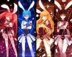  animal_ears armband bad_id bad_pixiv_id black_hair blonde_hair blue_hair boots brown_hair bunny_ears chiester00 chiester410 chiester45 chiester556 chiester_sisters column_lineup colxy eyepatch flower gloves glowing glowing_eyes long_hair multiple_girls one_eye_closed pink_hair red_eyes red_hair short_hair showgirl_skirt thighhighs twintails umineko_no_naku_koro_ni 