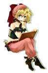  armband art_brush bare_shoulders belt blonde_hair choker earrings final_fantasy final_fantasy_vi green_eyes hat jewelry natsuki_haruna paintbrush relm_arrowny sitting solo 