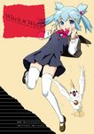  backpack bad_id bad_pixiv_id bag bird blue_eyes blue_hair hair_ornament heart mary_janes mattaku_mousuke original quad_tails shoes short_twintails solo thighhighs twintails white_legwear zettai_ryouiki 