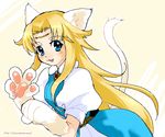  :3 animal_ears blonde_hair blue_eyes cat_ears gloves kemonomimi_mode long_hair oekaki paw_gloves paw_pose paws princess_zelda solo tail the_legend_of_zelda yajiro_masaru 