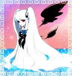  bad_id bad_pixiv_id blue_flower blue_rose flower hatsune_miku long_hair red_eyes rose solo twintails very_long_hair vocaloid white_hair wings yaki_ringo 