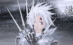  allen_walker d.gray-man moon short_hair tattoo violet_eyes weapon white_hair 