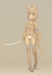 animal_ears bad_id bad_pixiv_id blade_(galaxist) brown_eyes brown_hair cat_ears final_fantasy final_fantasy_xi mithra shield solo sword tail weapon 