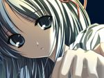  blue_eyes close-up closed_mouth face fumio_(ura_fmo) game_cg long_hair nagasumi_mana silver_hair solo sorauta 