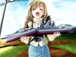  artist_request battleship broken cannon closed_eyes crying drill_hair fang long_hair military military_vehicle model model_ship open_mouth sad ship shiragiku_ouka solo tears turret warship watercraft yamato_(battleship) yume_no_tsubasa 