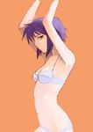  armpits arms_up bangs bra lingerie nagato_yuki pinzu purple_hair short_hair solo suzumiya_haruhi_no_yuuutsu underwear 