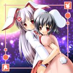  anger_vein animal_ears bunny_ears inaba_tewi long_sleeves multiple_girls pom reisen_udongein_inaba touhou 