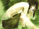  artist_request asano_rin black_hair blade_of_the_immortal braid solo water wet 