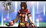  artist_request belt belt_pouch black_gloves brown_hair cloak closed_eyes cowboy_shot dark_skin final_fantasy final_fantasy_xi gloves letterboxed long_sleeves magic mithra pocket pouch short_hair solo tabard white_mage 