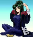  green_hair jochuu-san long_sleeves lowres oekaki original solo yagisaka_seto 