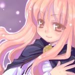  blonde_hair cape long_hair louise_francoise_le_blanc_de_la_valliere lowres oekaki pentacle purple_background red_eyes smile solo yokoshima_tsumugi zero_no_tsukaima 