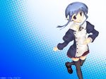  android artist_request black_legwear blue_hair brown_eyes ilfa long_sleeves robot_ears skirt solo thighhighs to_heart_2 zettai_ryouiki 