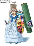  aircraft airplane biplane brown_eyes brown_hair camel_(airplane) collar dress elbow_gloves flak_(aaa's_room) gloves gun hairband machine_gun mecha_musume military original shield short_hair solo sword weapon world_war_i 