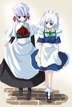 crossover izayoi_sakuya kotonomiya_yuki long_sleeves look-alike maid multiple_girls seo_tatsuya suigetsu touhou 