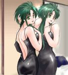  bare_arms green_hair jochuu-san lowres oekaki original solo yagisaka_seto 