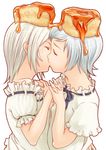  artist_request bisuke-tan kfc kiss multiple_girls object_on_head yuri 