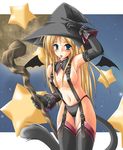  :p animal_ears black_gloves blonde_hair breasts cat_ears copyright_request elbow_gloves gloves kamiya_tomoe medium_breasts naked_suspenders revealing_clothes solo suspenders tail thighhighs tongue tongue_out topless witch 