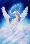  80s creamy_mami dress hug idol magical_girl mahou_no_tenshi_creamy_mami morisawa_yuu multiple_girls oldschool takada_akemi wings 