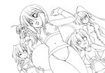  5girls :d adapted_costume age_difference ahoge arm_up ball beachball bikini blush cameltoe casual_one-piece_swimsuit child dutch_angle flat_chest flying greyscale grin hair_ornament hairclip hands_on_hips high_ponytail light_smile lineart long_hair looking_at_viewer lyrical_nanoha mahou_shoujo_lyrical_nanoha mahou_shoujo_lyrical_nanoha_a's minigirl monochrome multiple_girls name_tag navel one-piece_swimsuit one_eye_closed open_mouth pinky_out ponytail reinforce_zwei sarong school_swimsuit shamal short_hair signum simple_background smile sports_bikini standing swimsuit thigh_gap turtleneck very_long_hair vita wristband yagami_hayate 