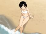  bare_arms beach bikini copyright_request psyt2 solo swimsuit white_bikini 