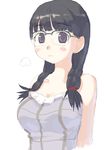  black_hair blush braid copyright_request glasses solo tougetsu_gou twin_braids 